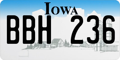 IA license plate BBH236