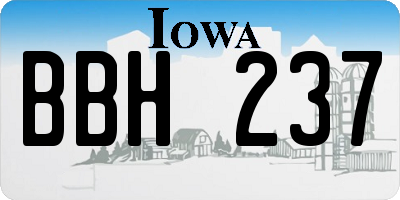 IA license plate BBH237
