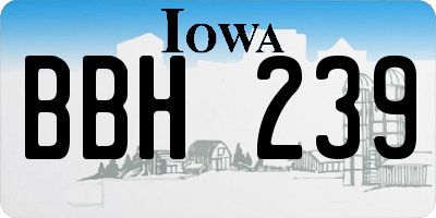IA license plate BBH239