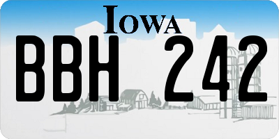 IA license plate BBH242
