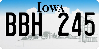 IA license plate BBH245