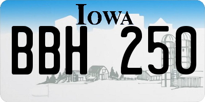 IA license plate BBH250