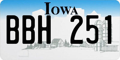 IA license plate BBH251