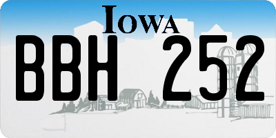 IA license plate BBH252