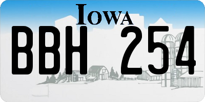 IA license plate BBH254