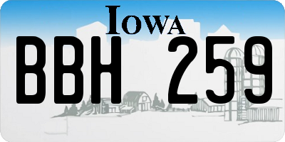 IA license plate BBH259