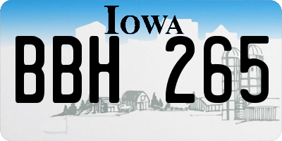IA license plate BBH265