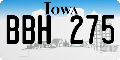 IA license plate BBH275