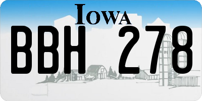 IA license plate BBH278