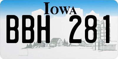 IA license plate BBH281