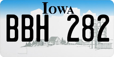 IA license plate BBH282