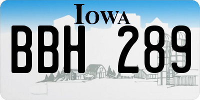 IA license plate BBH289