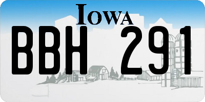 IA license plate BBH291