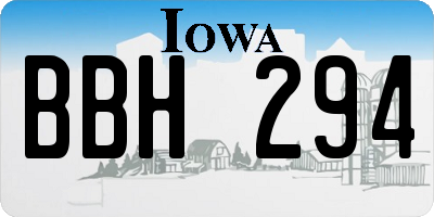 IA license plate BBH294