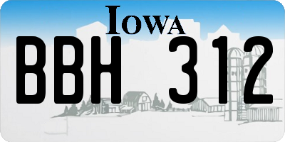 IA license plate BBH312