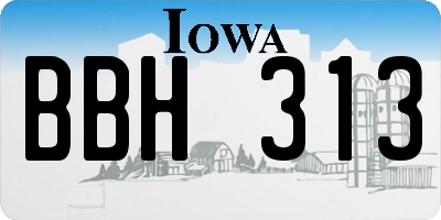 IA license plate BBH313