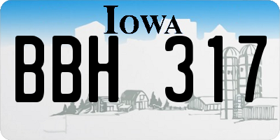 IA license plate BBH317