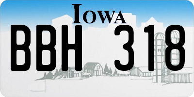 IA license plate BBH318