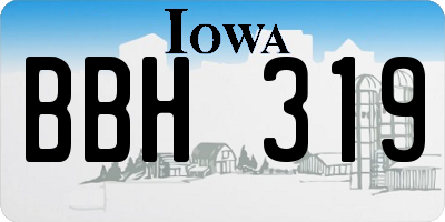 IA license plate BBH319