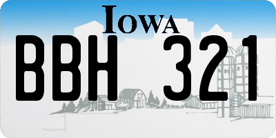 IA license plate BBH321
