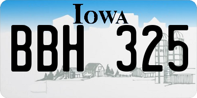 IA license plate BBH325