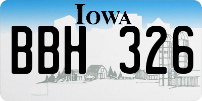 IA license plate BBH326