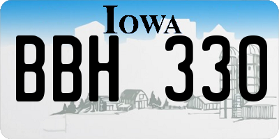 IA license plate BBH330