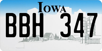 IA license plate BBH347