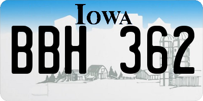 IA license plate BBH362