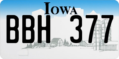 IA license plate BBH377