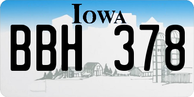 IA license plate BBH378