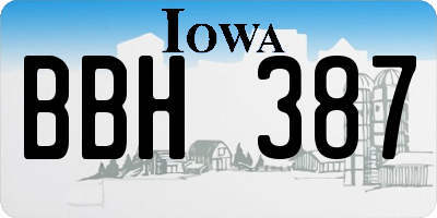 IA license plate BBH387