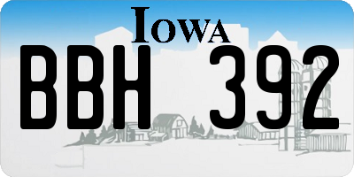 IA license plate BBH392