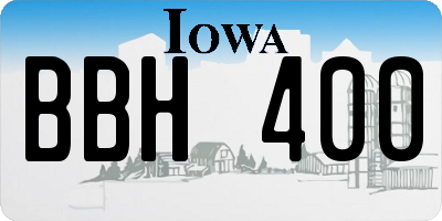 IA license plate BBH400