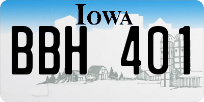 IA license plate BBH401
