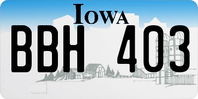 IA license plate BBH403