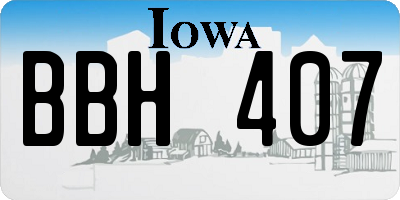 IA license plate BBH407