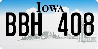 IA license plate BBH408