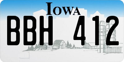 IA license plate BBH412