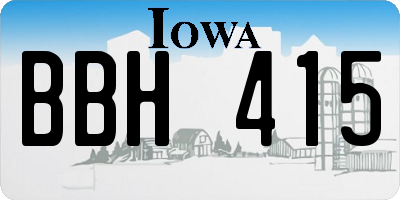 IA license plate BBH415