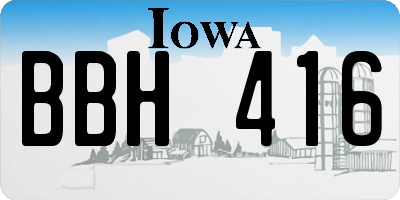 IA license plate BBH416
