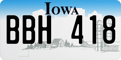 IA license plate BBH418