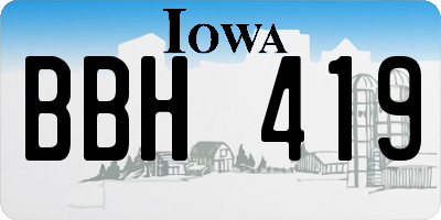 IA license plate BBH419