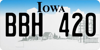 IA license plate BBH420