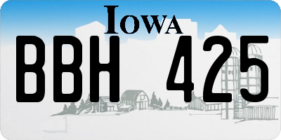 IA license plate BBH425