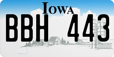 IA license plate BBH443