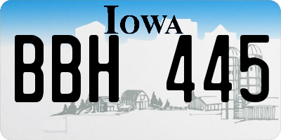 IA license plate BBH445