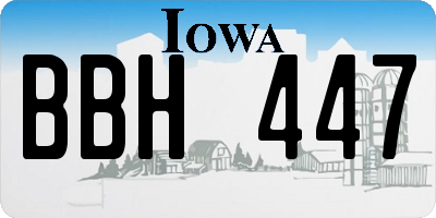 IA license plate BBH447
