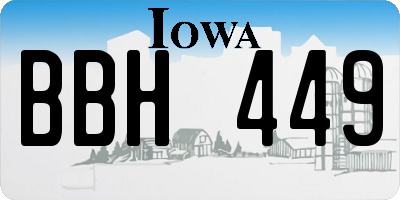 IA license plate BBH449