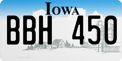 IA license plate BBH450